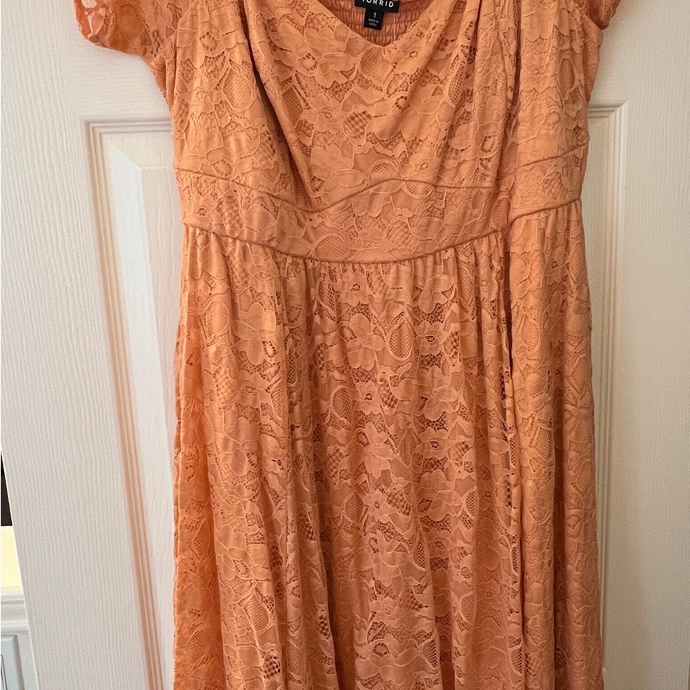 Torrid Peach Lace Dress